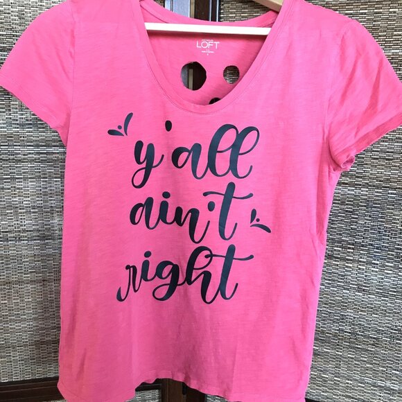 Summer Shirt Size S: Upcycled Cut Out Top, Edgy Fashion, Y'all Ain't Right Tee - Picture 5 of 8